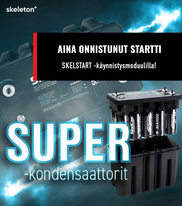 Skelstart, skeleton, superkondensaattorit, käynnistysmoduuli