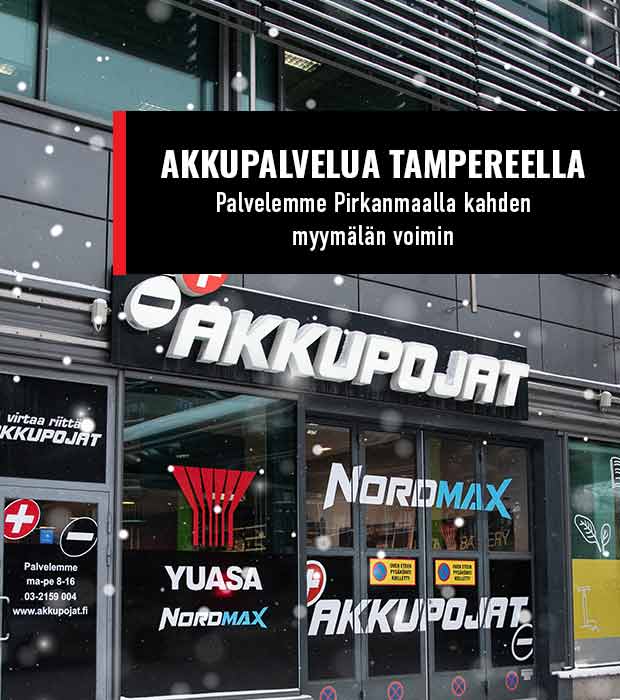 Akkupojat, akunvaihto, akkuliike tampere